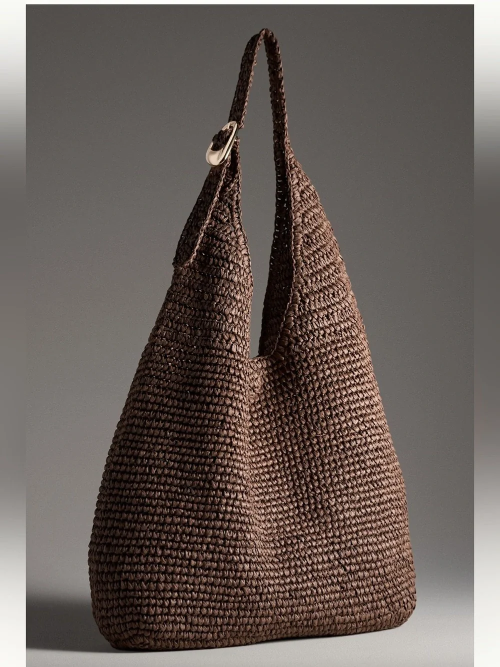 Anthropologie Chocolate Brown raffia Shoulder Bag
